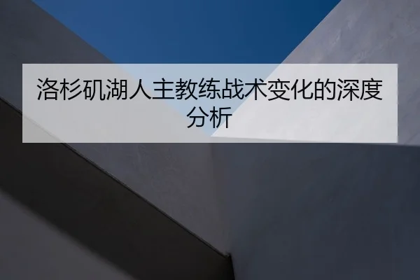 洛杉矶湖人主教练战术变化的深度分析
